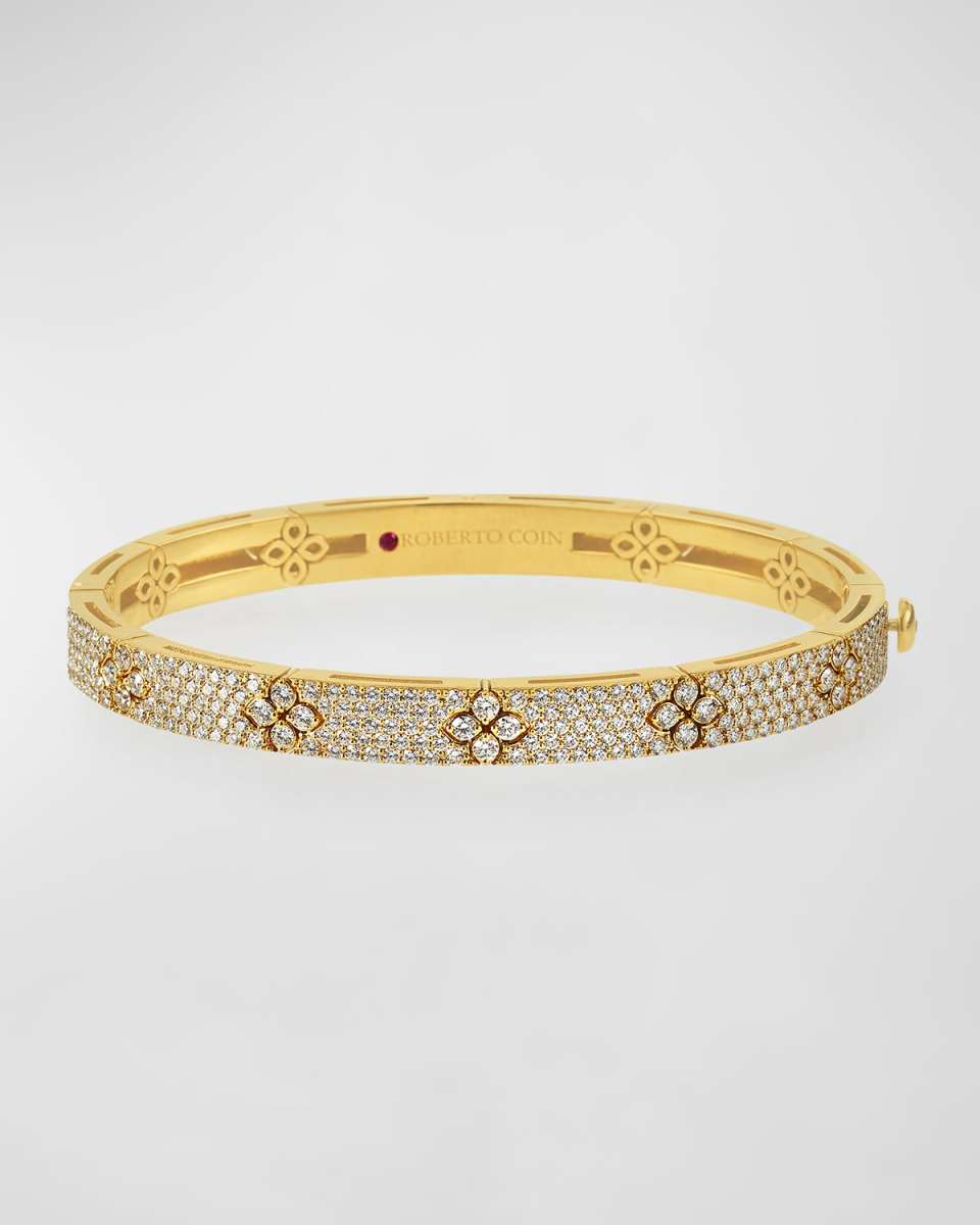 18K Yellow Gold Love in Verona Diamond Pave Bangle